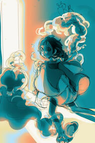 Full body sketch illustration, 1.5 hrs