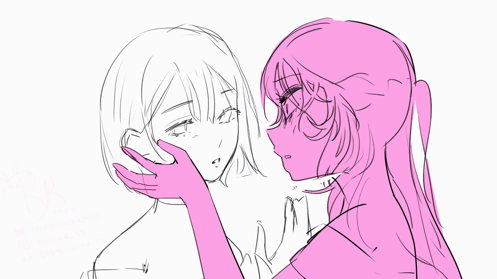 short key frame sketch + flat color animation